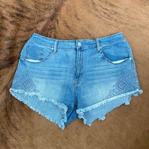 High Rise Denim Shorts
